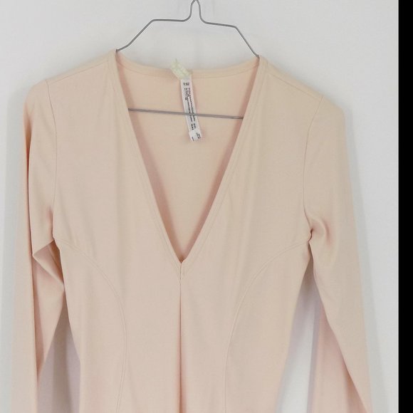 Intimately Free People Body Suit Size XS Cream Beige V-Neck Long Sleeve - Picture 5 of 5